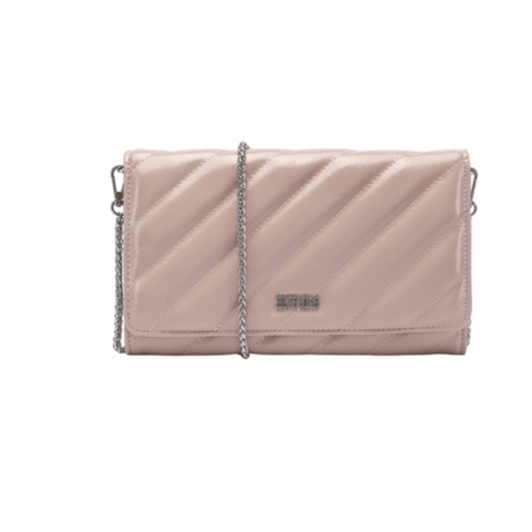 Bolsa Clutch Rosê Verniz Glossy Alça Transversal