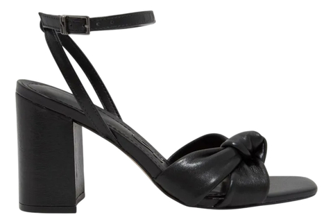 Santa Lolla Sandália Preto Grosso Tiras Nó
