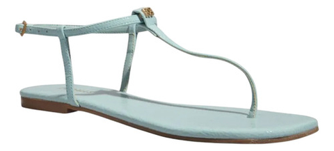 Rasteira Verniz Bico Quadrado Azul Dolce - Degalls