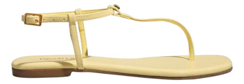 Rasteira Verniz Bico Quadrado Amarelo Vaniglia - Degalls