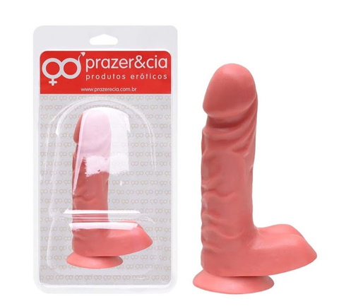 Pênis De Borracha Maciça 16,5 X 3,6Cm Prazer E Cia Cor NATURAL