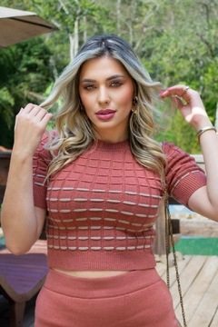 Cropped Nervura Manga Curta - comprar online
