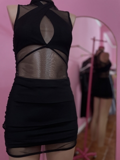 Vestido microtul con frunce