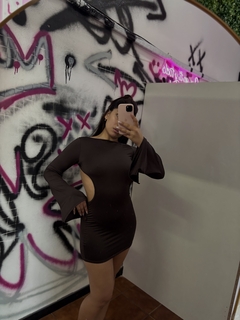 Vestido Choco Mangas Murciélago