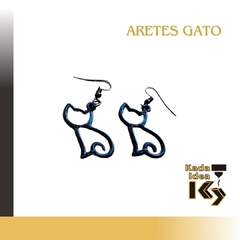 Aretes de Silueta de Gato