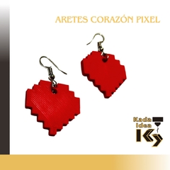 Aretes corazón pixeleado