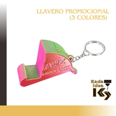 Llavero promocional con base para celular en internet