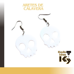Aretes de calavera 2D - comprar en línea