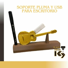 Placa de Escritorio Personalizable con Soporte para Pluma y USB