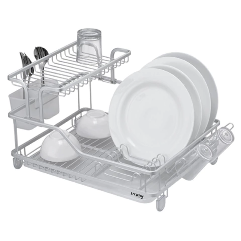 Escurridor de platos Mino Aluminio y PVC