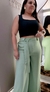 calça pantalona com cinto - comprar online