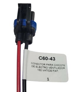 126043 CONECTOR 2 TERMINALES CHICOTE AELECTO VENTILADOR FIAT 6043 - comprar en línea