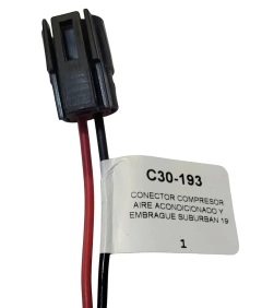 1230193 CONECTOR 2 TERMINALES REDONDA COMPRESOR AIRE ACONDICIONADO CHEVROLET Y EMBRAGUE SUBURBAN 30193 - AUTOPARTES ELECTRICAS RAGA