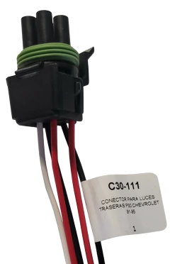 1230111 CONECTOR 4 TERMINALES REDONDA PARA LUCES TRASERAS P30 CHEVROLET 91-95 30111 - AUTOPARTES ELECTRICAS RAGA
