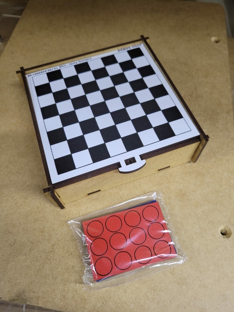 JOGO DAMA COM CAIXA EM MDF