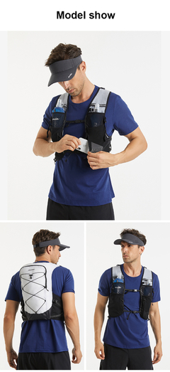 Chaleco con Bolsa de hidratación 2 litros Trail Running Cross Azul - Infinit Sports