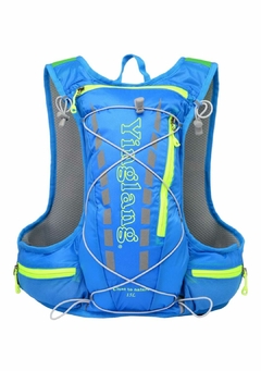 Mochila Chaleco con Bolsa de Hidratación 15L Trekking Running Trail Celeste