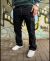 Cargo Black Costura Blanca