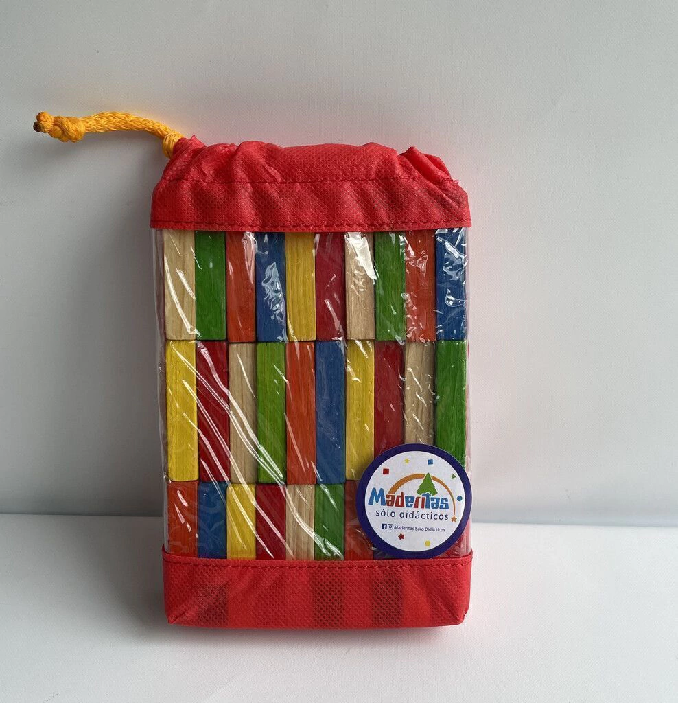 Maderitas domino x30 piezas en bolsa de friselina