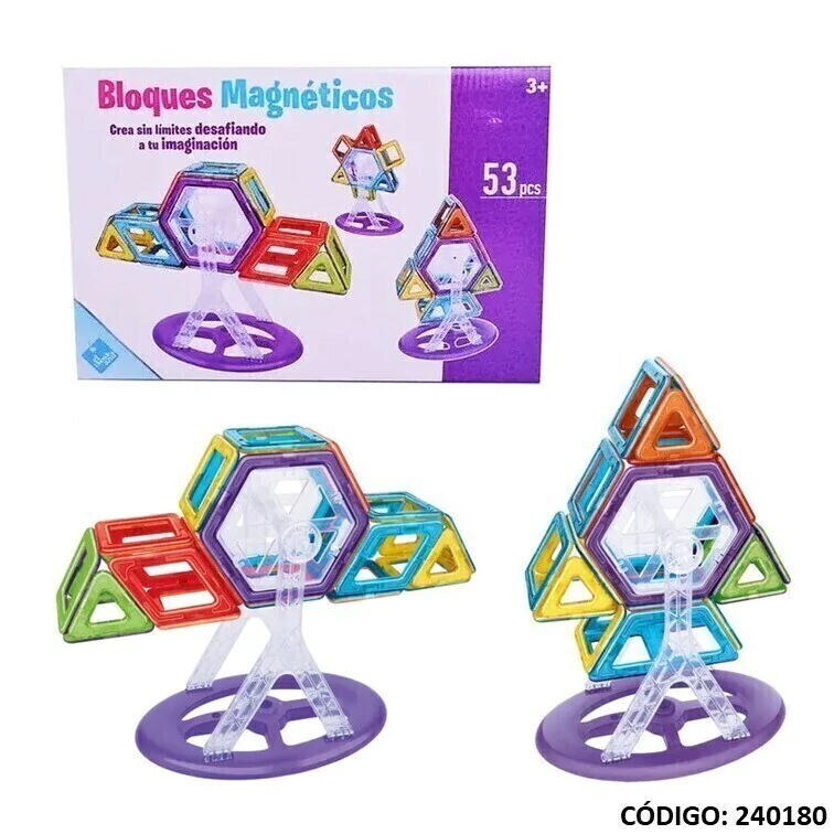 JUEGO FIBRO BLOQUES MAGNETICOS x53 piezas
