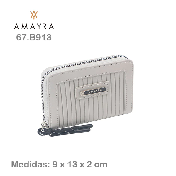 BILLETERA AMAYRA 1 CIERRE GRIS 67.B913