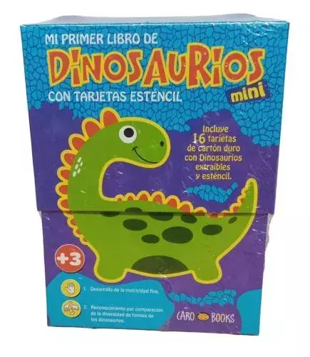 MI PRIMER LIBRO DE DINOSAURIOS MINI - CON TARJETAS STENCIL