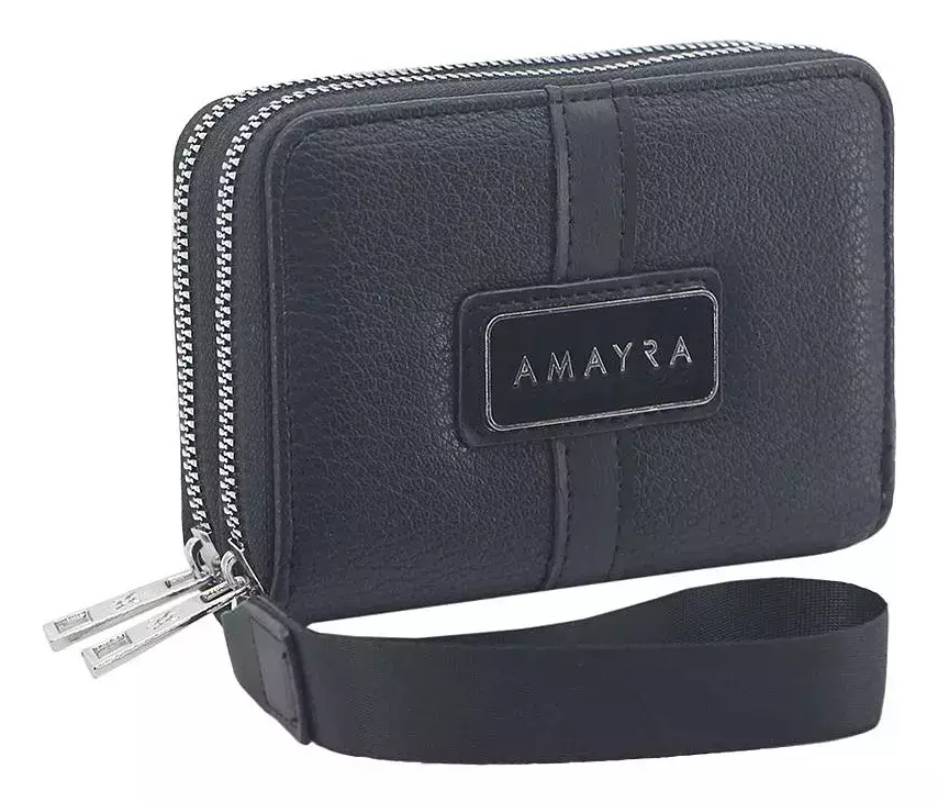 BILLETERA AMAYRA DOS CIERRES NEGRA 67.B966