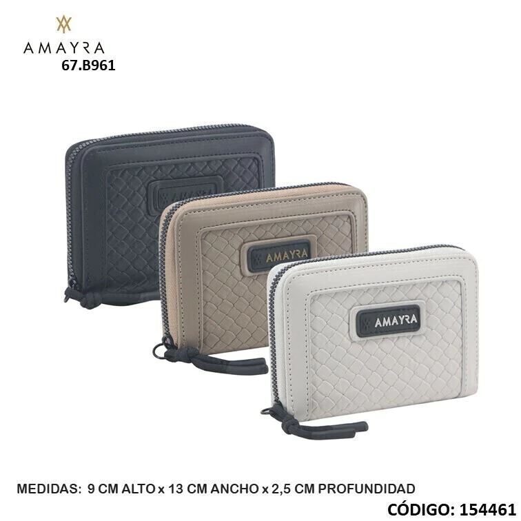 BILLETERA AMAYRA 1 CIERRE GRIS CLARO CORTA 67.B961