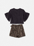 Conjunto Shorts Paêtes e Blusa de Linha Animê - Caramello Moda Infantil e Adolescente
