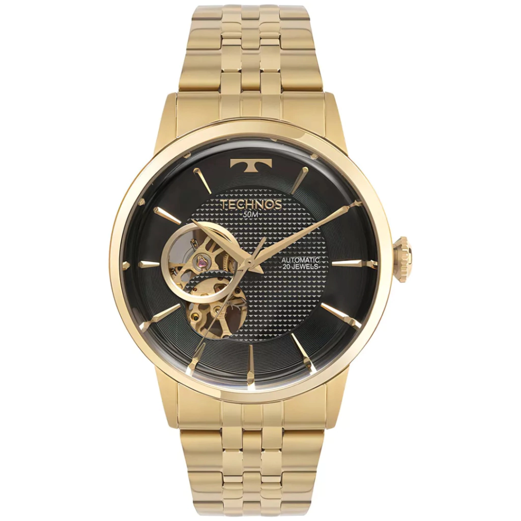 Relógio Technos Masculino Automatico Dourado - G3265au/1p Bi