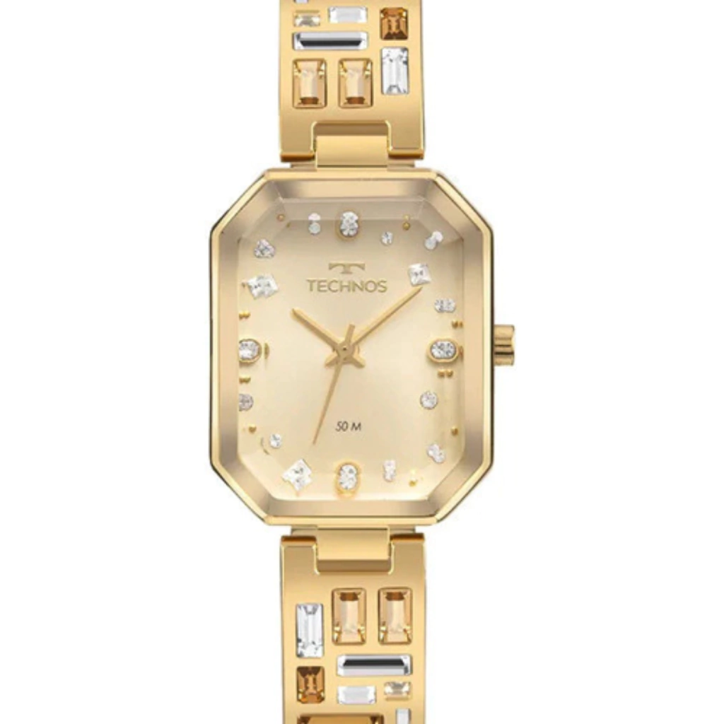 Relógio Technos Feminino Swarosvski Dourado 2036naw/1 Pedras