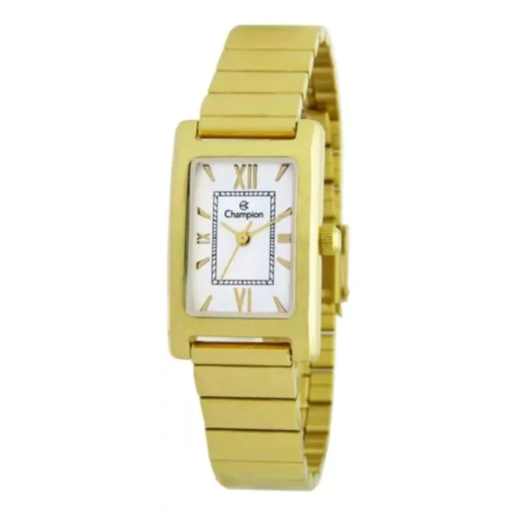 Relógio Champion Feminino Ref: Cf24126h Retangular Dourado