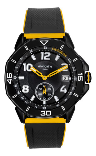 Relógio Mondaine 32927gpmvpi3 Preto E Amarelo Silicone 47mm Preto E Amarelo Preto Preto