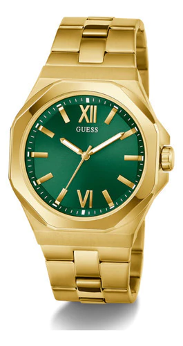 Relógio Guess Masculino Prata Azul Marinho Octogonalgw0849g1 Dourado Dourado Verde