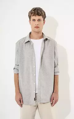 CAMISA LINO BADGER GRIS