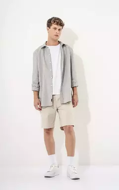 CAMISA LINO BADGER GRIS - tienda online