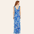 Vestido Maria.Valentina Midi Decote V Com Faixa Azul na internet