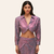 Blazer Morena Rosa Crooped Detalhe Foil Pink