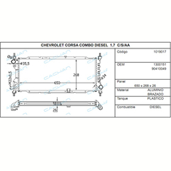 Radiador corsa 1.7 diesel - tienda online