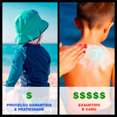 Camiseta Infantil Proteção Solar Uv 50+ Manga Longa Térmica Roxa - The UNI