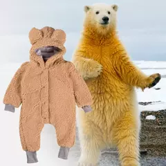 Macacão Infantil Ursinho Bebê Pelinho Frio Inverno