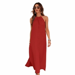Vestido Longo Costas Nuas Frente Única com Fenda Lateral - The UNI