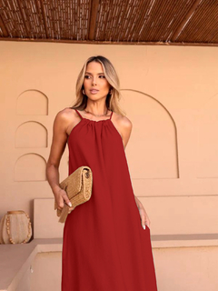 Imagem do Vestido Longo Costas Nuas Frente Única com Fenda Lateral
