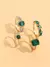 4 piezas Anillo con diseño de diamante Amarillo Oro/Unitalla