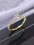 1 pieza Anillo de decoración de zirconia cúbica glamurosa para mujer, para regalo de compromiso, joyería de cobre - comprar en línea
