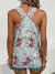 Top con estampado floral panel con encaje correa ancha - comprar en línea