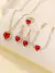 con diamante de imitación colgante de corazón Collar con pendientes largos & Anillo con pulsera