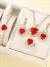 con diamante de imitación colgante de corazón Collar con pendientes largos & Anillo con pulsera - comprar en línea