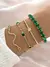Conjunto De Brazaletes De Serpiente Con Forma De Reptil, Llenos De Estrás Y De Moda, Que Incluyen 4 Piezas (cadena Con Diseño De Estrás Verdes, Cantid