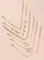 6 piezas/set Set pulsera con fleco , cuenta , hoja , con diseño geométrico para mujeres